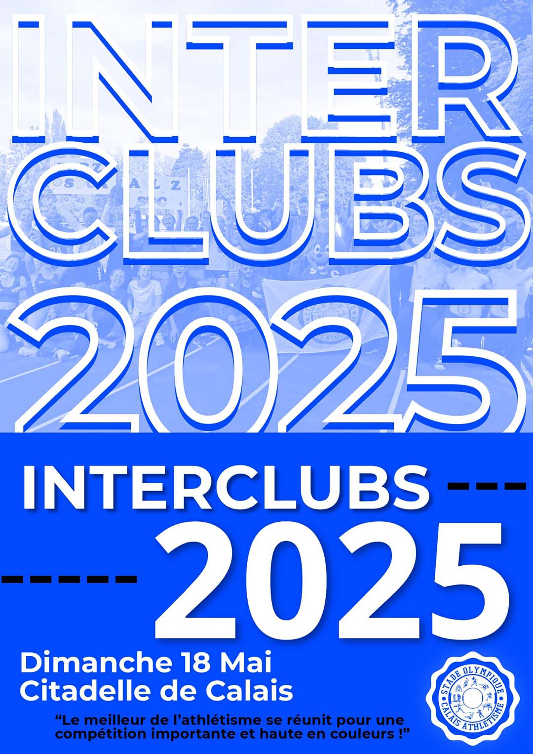 so calais athletisme Interclubs 2025 Affiche